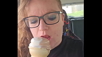 Bbw enjoying a nice cone