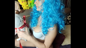 I fucked a fairy with blue hair hard in the mouth and pussy