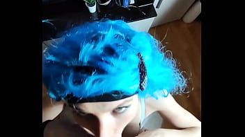 I fucked a fairy with blue hair hard in the mouth and pussy