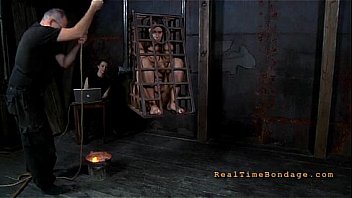 Painful clamping for beauty's titties