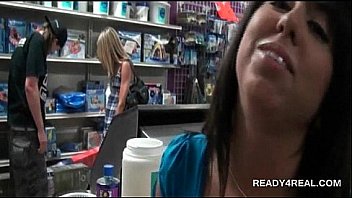 Fun in toy store with girl