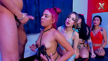 Omg swallowing the big cock these kneeling whores