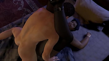 Pounding a big black woman on the bed