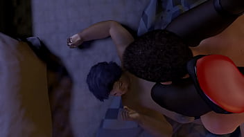 Pounding a big black woman on the bed