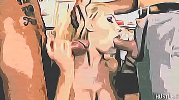 Nikky benz gobbles two cocks