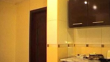 Sexy brunette milf strips dances on cam