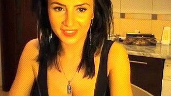 Sexy brunette milf strips dances on cam