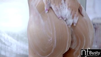 When sexy blonde kagney linn is soaping up her big fake tits in the shower her man can't resist When sexy blonde kagney linn is soaping up her big fake tits in the shower her man can't resist