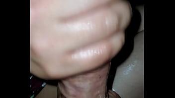 She loves jerking off tip of my cock