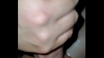 She loves jerking off tip of my cock