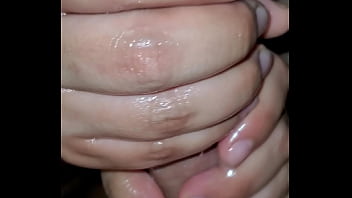 She loves jerking off tip of my cock