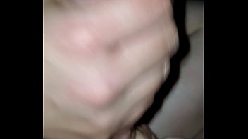 She loves jerking off tip of my cock