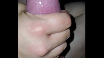 She loves jerking off tip of my cock