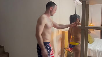 Latina hotwife with tan lines cheats on husband with big dick white man