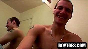 Horny Stud Shows Off His Feet And Tugs On His Cock thumbnail