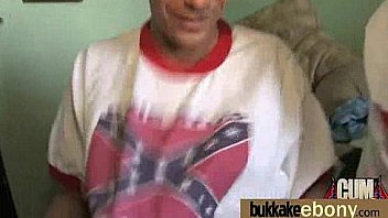 Ebony in a huge bukkake 10