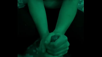 Big natural tits girlfriend handjob with massive cumshot