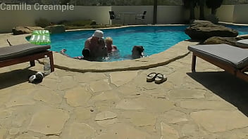 Orgy in the swimming pool
