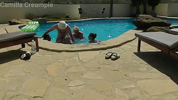 Orgy in the swimming pool