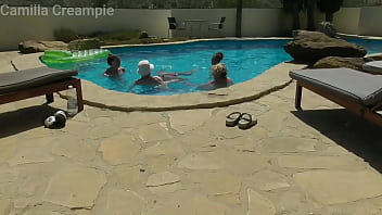 Orgy in the swimming pool