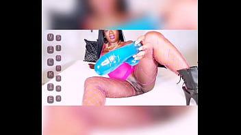 Vickie starxxx takes on huge blue monster dildo