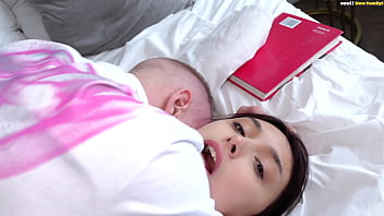 Hey brother help me do my schoolwork cute teen enjoys putting her cunt under her stepbrother's huge dick