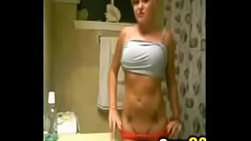 Tattooed blonde teen films herself teasing in bathroom camg8