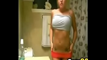 Tattooed blonde teen films herself teasing in bathroom camg8