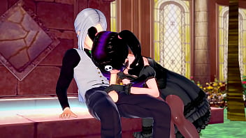 Lady emily lets guy see her hentai side as she spoils his cock