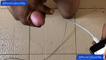 Kneeling and masturbating my dick