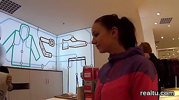 Beautiful czech teen is teased in the shopping centre and rode in pov