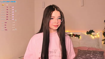 Cute busty girl does a livestream