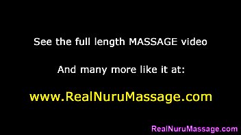 Babe nailed on nuru bed