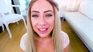 Sunny chase sexy big tits blonde blue eyes huge cock no hands blowjob and cum swallow