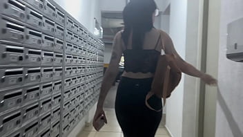 Pawg showing anal plug and fuck in her apartment window