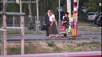 Incredible extreme public sex teen threesome gangbang orgy with cute blonde girl