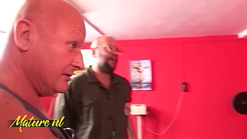 Hot teen blonde gets gangbanged & pissed on by three dirty workers