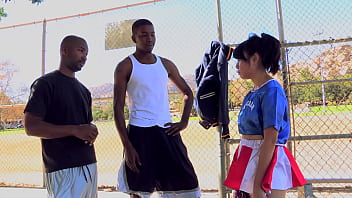 May lee takes two big black cocks