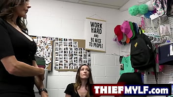 Everly haze and her stepmom shay sights are questioned by security officer giovanni francesco after being suspected of stealing some items from the store