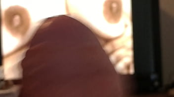 Adding my cum on her breasts