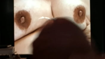 Adding my cum on her breasts