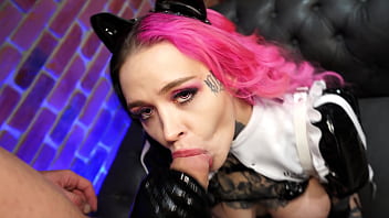 Pink haired maid moans loudly as i fuck her