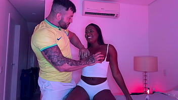 Curvy ebony enjoys a rough pussy fuck bartira luz