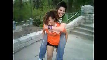 Maria giving ubaldo piggy back ride