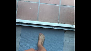 Peeing in my backyard in pov