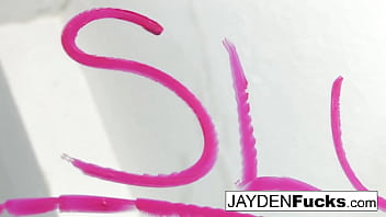 Hot brunette rubs her tight pussy