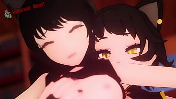 Cat girl fingered by milf