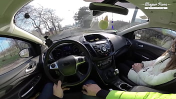 Lili charmelle a car stop for fuck and creampie