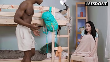 Horny backpacker fucked by bbc roommate in her ass