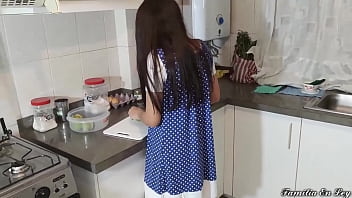 My beautiful stepdaughter cooking submissive listens to me in everything i have to listen to my stepfather my step mother told me but he has sex with me all day and i can not do anything